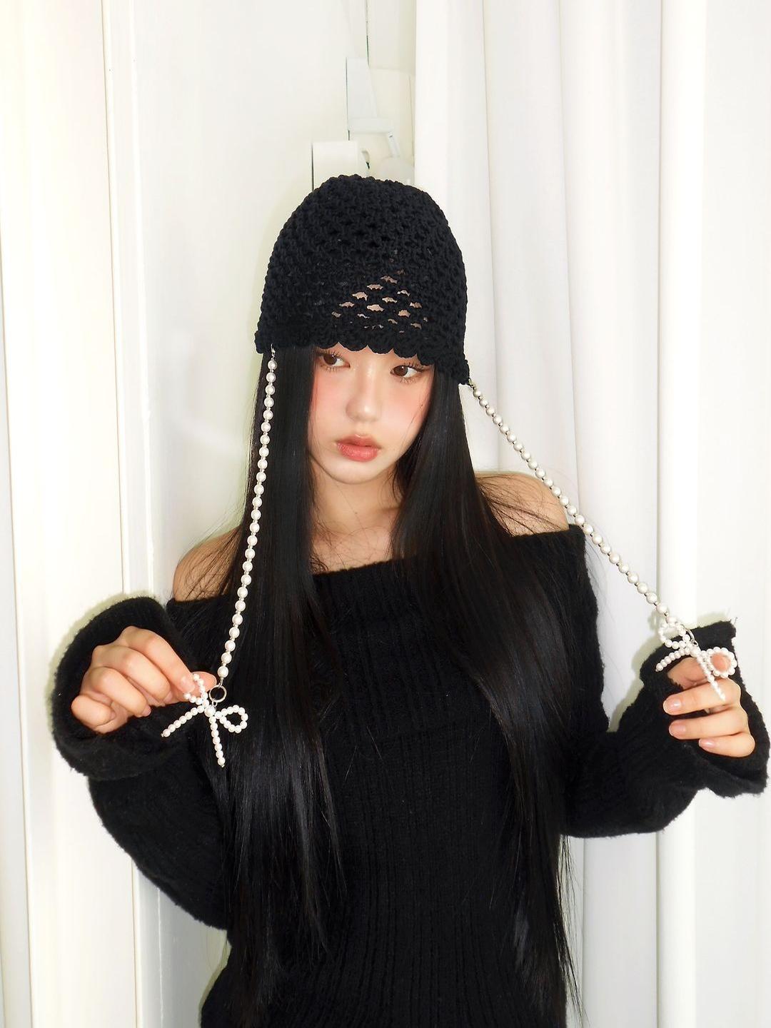 Floral Hollow Out Cap with Bow for Women - Versatile Face-Framing Small Hat for Spring and Autumn, Cute Y2K Style Floral Hollow Out Cap with Bow for Women - Versatile Face-Framing Small Hat for Spring and Autumn, Cute Y2K Style