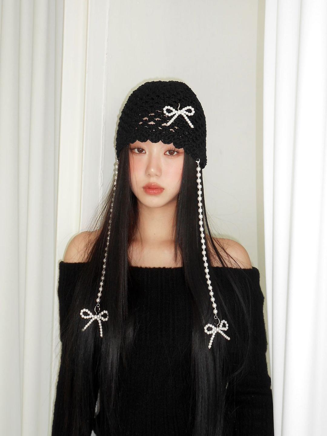 Floral Hollow Out Cap with Bow for Women - Versatile Face-Framing Small Hat for Spring and Autumn, Cute Y2K Style Floral Hollow Out Cap with Bow for Women - Versatile Face-Framing Small Hat for Spring and Autumn, Cute Y2K Style