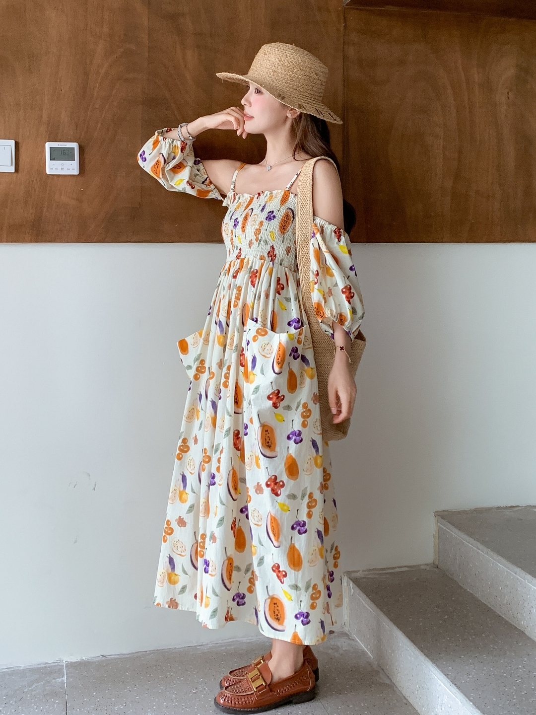 Floral Puff Sleeve Dress for Women - Summer 2025 French Style Waist-Cinching Long Dress, Sweet Design, Perfect for Summer Events Floral Puff Sleeve Dress for Women - Summer 2025 French Style Waist-Cinching Long Dress, Sweet Design, Perfect for Summer Events