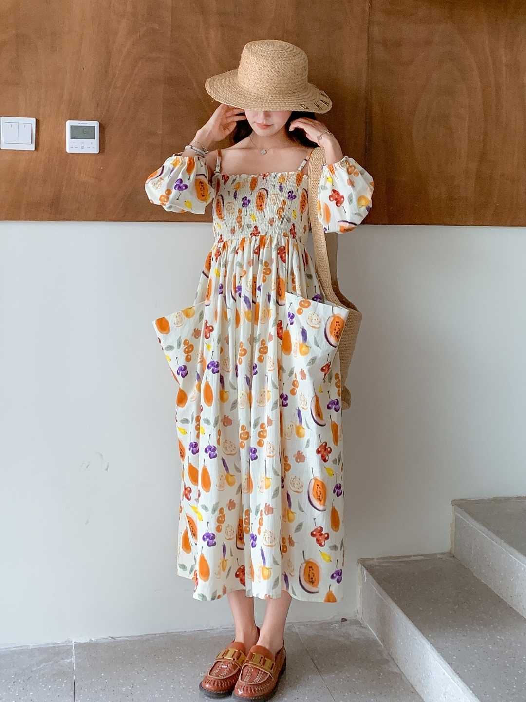 Floral Puff Sleeve Dress for Women - Summer 2025 French Style Waist-Cinching Long Dress, Sweet Design, Perfect for Summer Events Floral Puff Sleeve Dress for Women - Summer 2025 French Style Waist-Cinching Long Dress, Sweet Design, Perfect for Summer Events