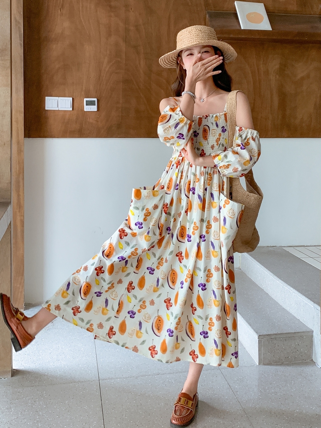 Floral Puff Sleeve Dress for Women - Summer 2025 French Style Waist-Cinching Long Dress, Sweet Design, Perfect for Summer Events Floral Puff Sleeve Dress for Women - Summer 2025 French Style Waist-Cinching Long Dress, Sweet Design, Perfect for Summer Events