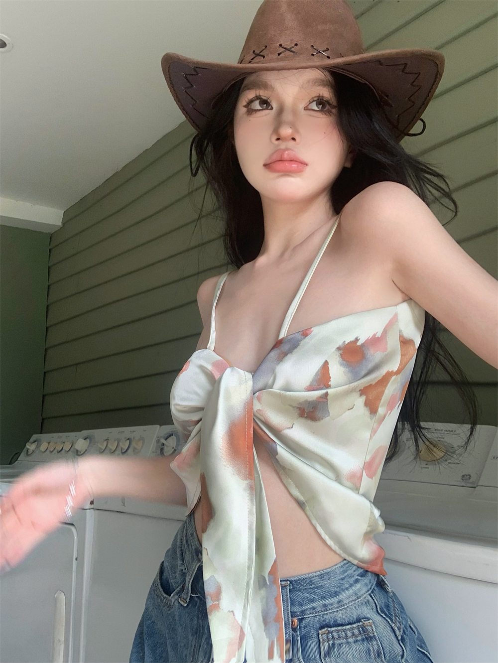 Floral Sexy Top for Women - Perfect for Beach Photography, Travel, and Vacation - Trendy Design for Summer Outfits