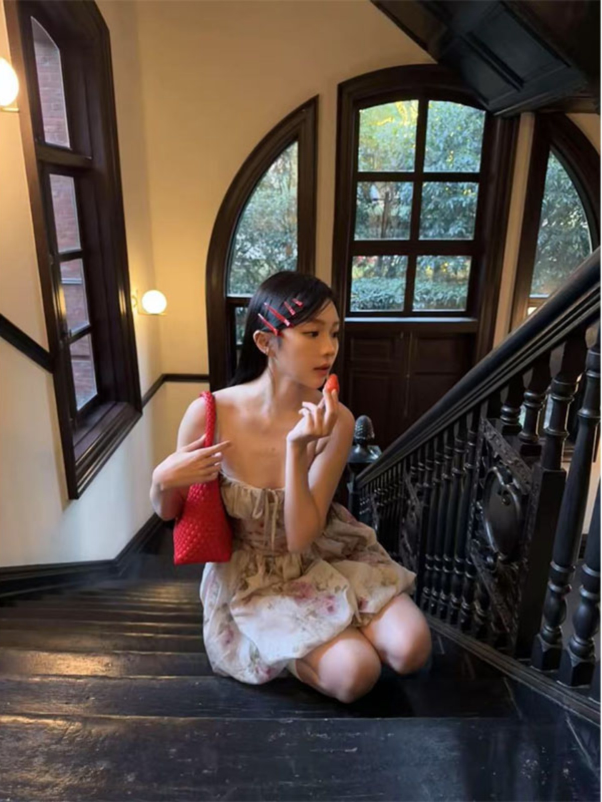 Floral Spaghetti Strap Dress - Women's Spring Summer Bubble Skirt, Sexy Thigh-Length Design, Elegant Temperament, Perfect for 90s Y2K Style Floral Spaghetti Strap Dress - Women's Spring Summer Bubble Skirt, Sexy Thigh-Length Design, Elegant Temperament, Perfect for 90s Y2K Style