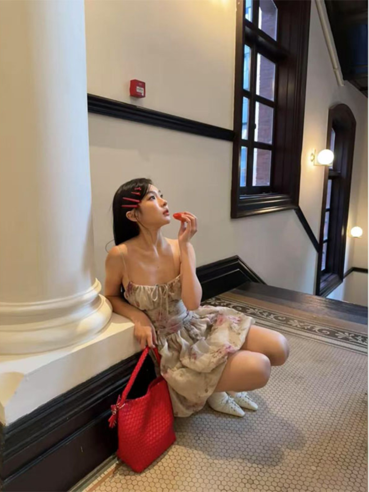 Floral Spaghetti Strap Dress - Women's Spring Summer Bubble Skirt, Sexy Thigh-Length Design, Elegant Temperament, Perfect for 90s Y2K Style Floral Spaghetti Strap Dress - Women's Spring Summer Bubble Skirt, Sexy Thigh-Length Design, Elegant Temperament, Perfect for 90s Y2K Style