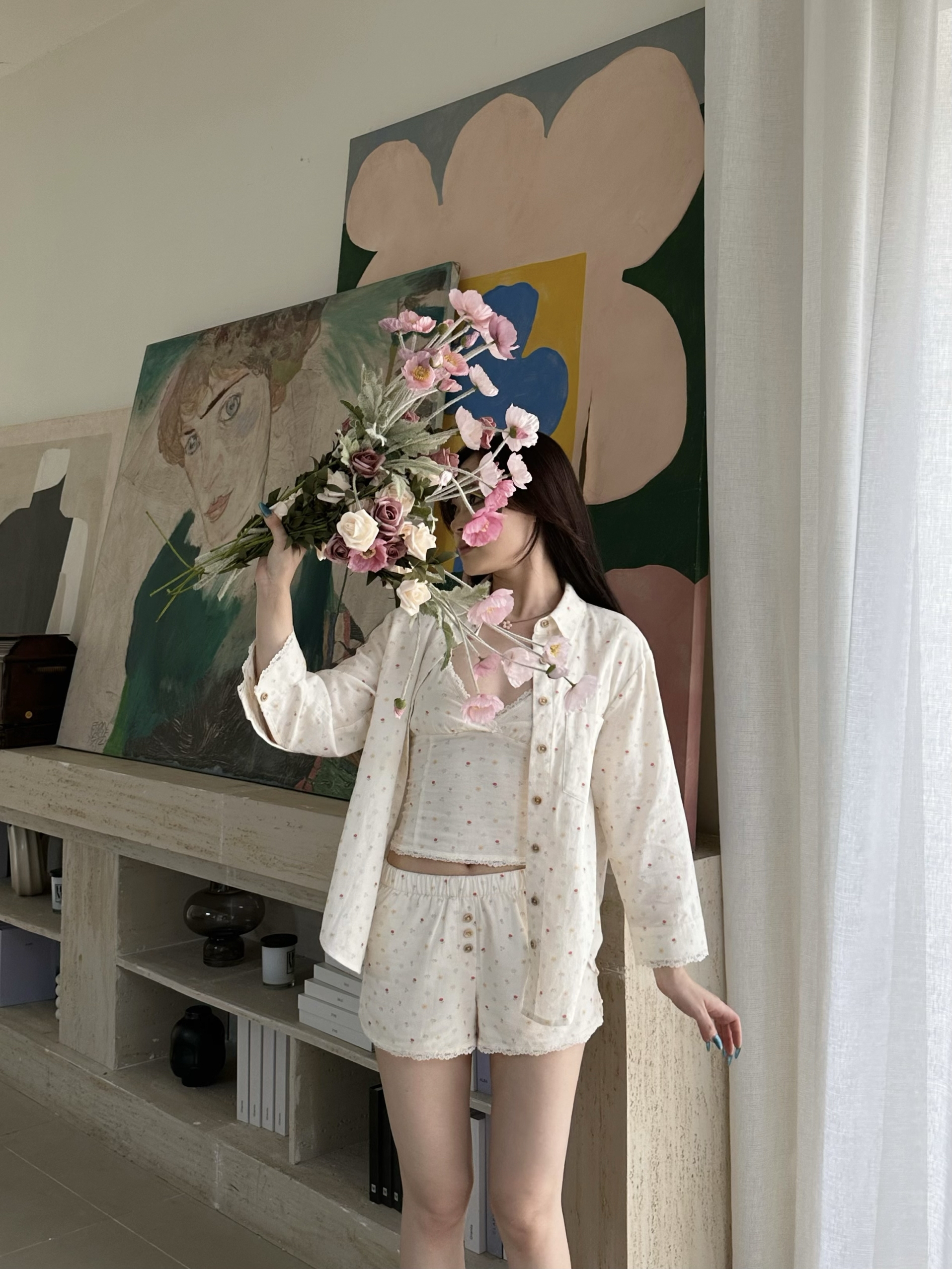 Floral Vacation Style Four-Piece Set in French White - Trendy Summer Outfit for Girls, Perfect for 90s and Y2K Inspired Looks Floral Vacation Style Four-Piece Set in French White - Trendy Summer Outfit for Girls, Perfect for 90s and Y2K Inspired Looks