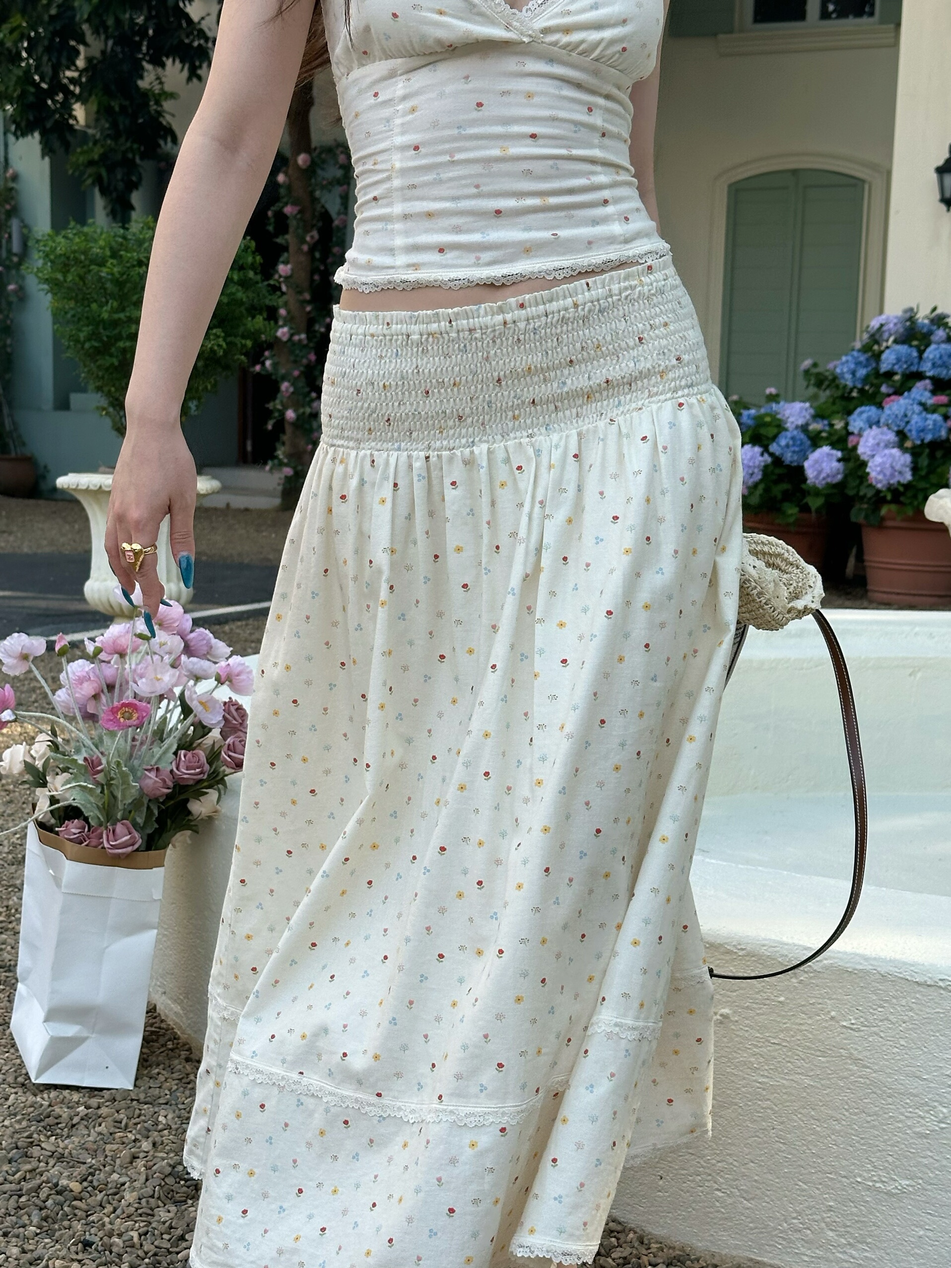 Floral Vacation Style Four-Piece Set in French White - Trendy Summer Outfit for Girls, Perfect for 90s and Y2K Inspired Looks Floral Vacation Style Four-Piece Set in French White - Trendy Summer Outfit for Girls, Perfect for 90s and Y2K Inspired Looks