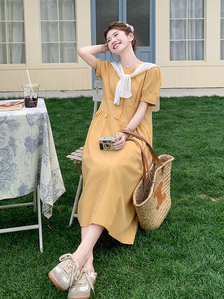 Forest-Style Sweet Lace Shawl Puff Sleeve A-Line Dress for Women - 2025 Summer Fashion, Perfect for Petite Figures Forest-Style Sweet Lace Shawl Puff Sleeve A-Line Dress for Women - 2025 Summer Fashion, Perfect for Petite Figures