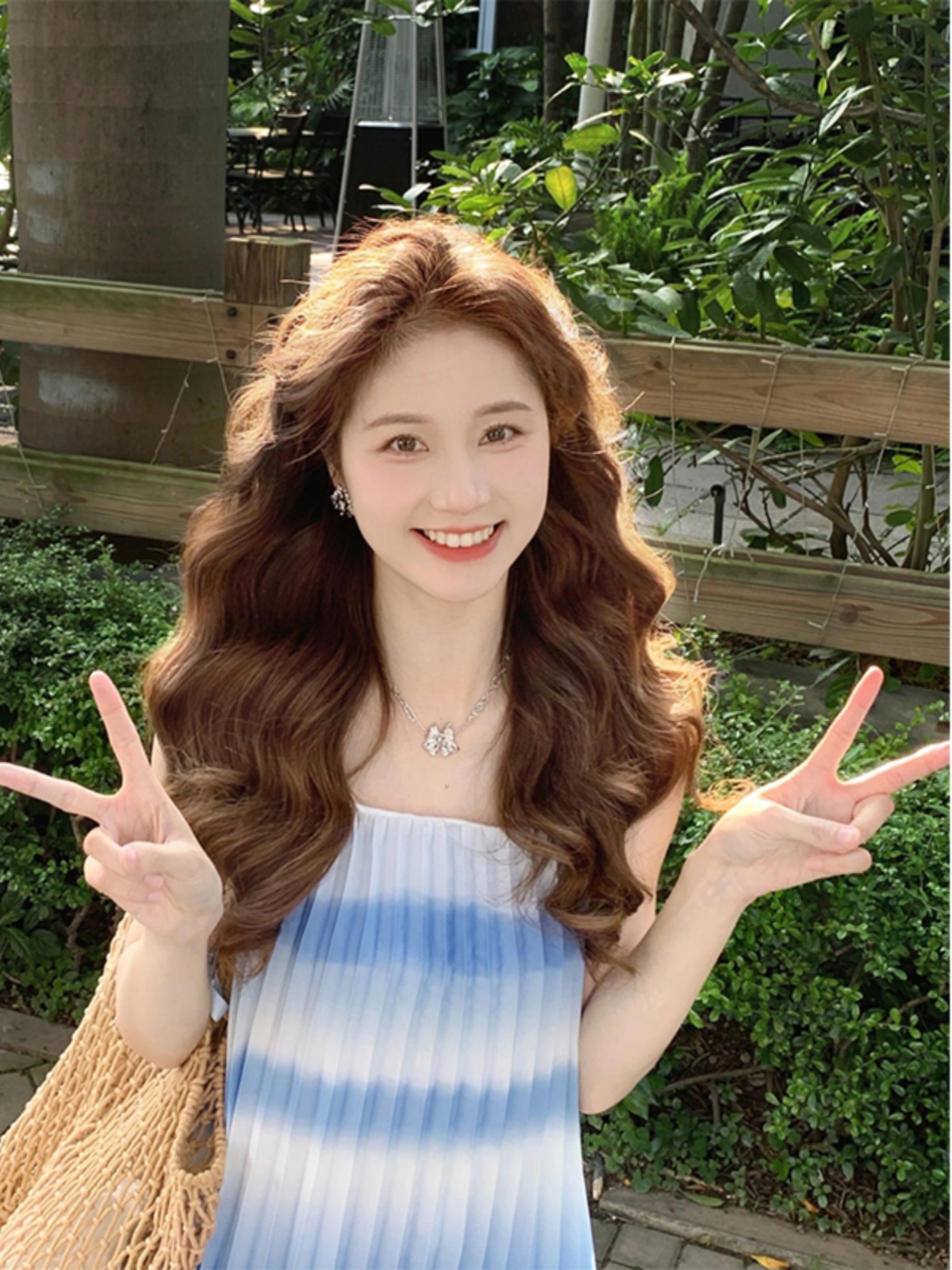 French Blue Gradient Pleated Chiffon Camisole Dress for Women - Summer Seaside Vacation Style, Ethereal Vibe French Blue Gradient Pleated Chiffon Camisole Dress for Women - Summer Seaside Vacation Style, Ethereal Vibe