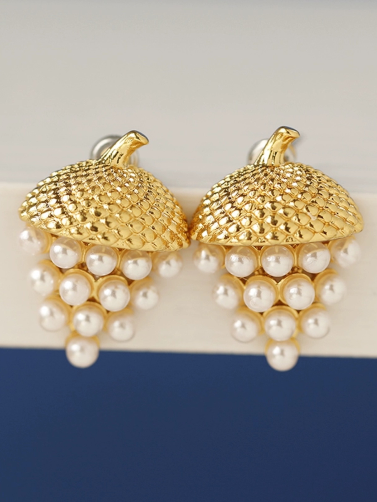 French Gold-Plated 925 Silver Grape Earrings for Women - Elegant Valentine's Day Gift for Dinner Date French Gold-Plated 925 Silver Grape Earrings for Women - Elegant Valentine's Day Gift for Dinner Date