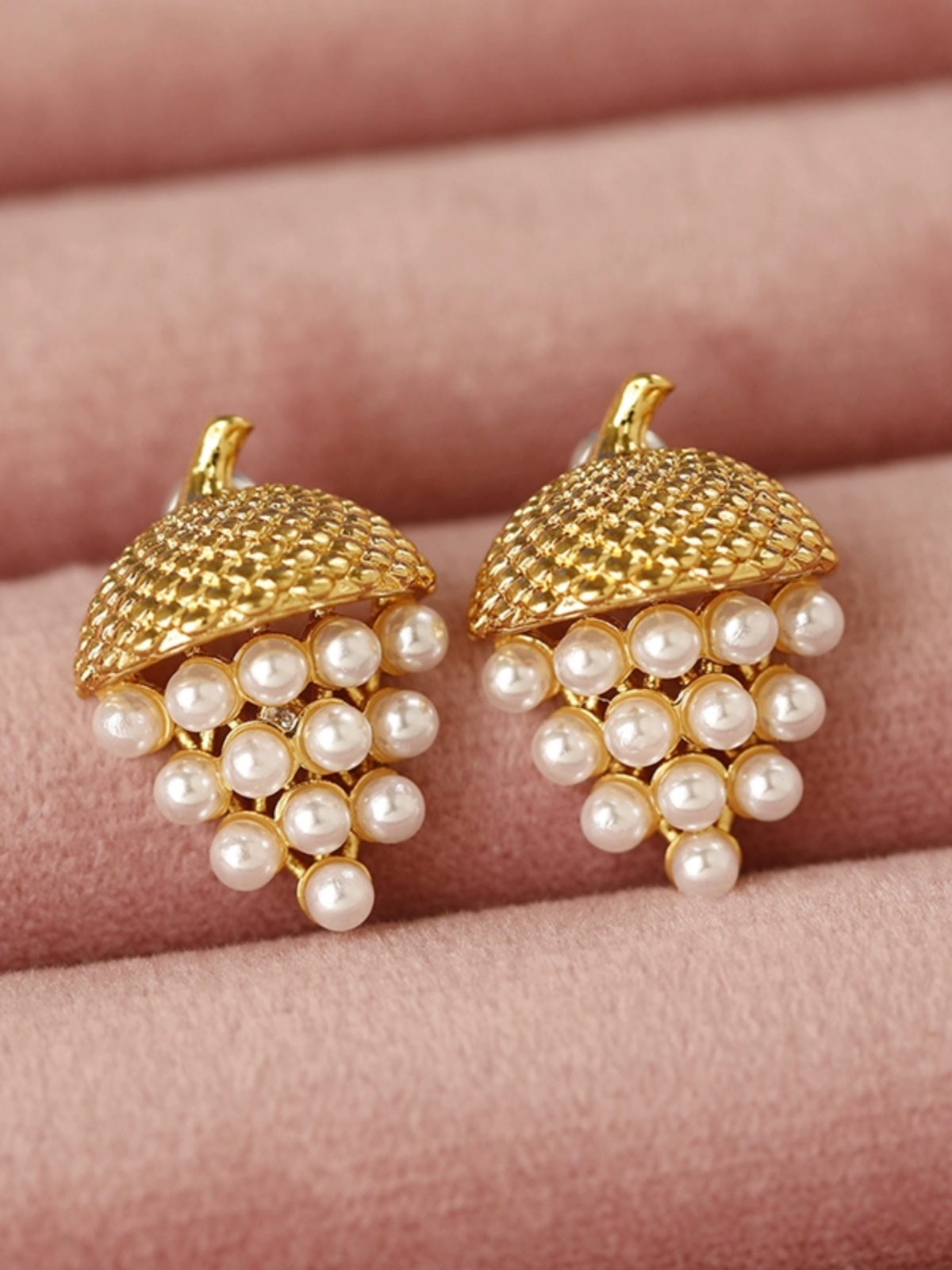 French Gold-Plated 925 Silver Grape Earrings for Women - Elegant Valentine's Day Gift for Dinner Date French Gold-Plated 925 Silver Grape Earrings for Women - Elegant Valentine's Day Gift for Dinner Date