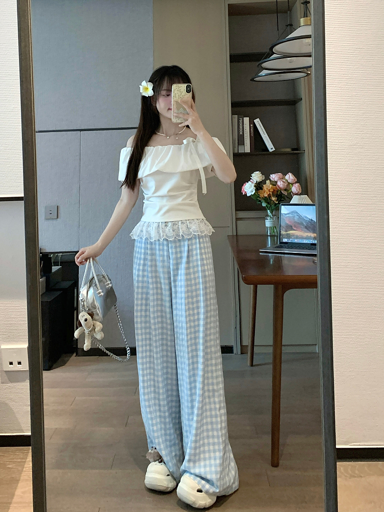 French Ruffled One-Shoulder Detachable T-Shirt for Women - Slim Fit Spring/Summer Top with Chic Style French Ruffled One-Shoulder Detachable T-Shirt for Women - Slim Fit Spring/Summer Top with Chic Style