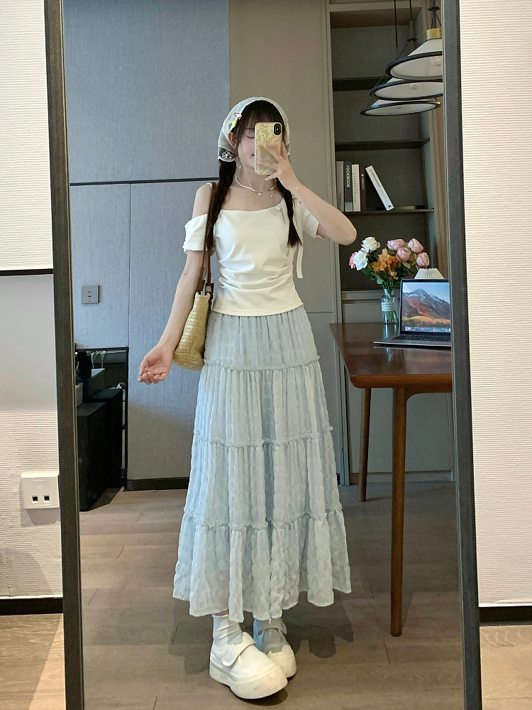 French Ruffled One-Shoulder Detachable T-Shirt for Women - Slim Fit Spring/Summer Top with Chic Style French Ruffled One-Shoulder Detachable T-Shirt for Women - Slim Fit Spring/Summer Top with Chic Style