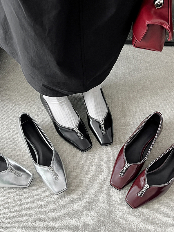 French Square-Toe Chunky Heel Boat Shoes - Soft Comfortable Genuine Leather Spring Autumn 2025 Niche Design Grandma Style French Square-Toe Chunky Heel Boat Shoes - Soft Comfortable Genuine Leather Spring Autumn 2025 Niche Design Grandma Style