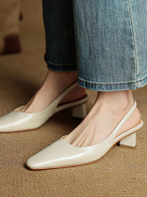 French-Style Chunky-Heeled Closed-Toe Sandals for Women - 2025 Spring/Summer Retro Minimalist Suede Mid-Heel Shoes French-Style Chunky-Heeled Closed-Toe Sandals for Women - 2025 Spring/Summer Retro Minimalist Suede Mid-Heel Shoes