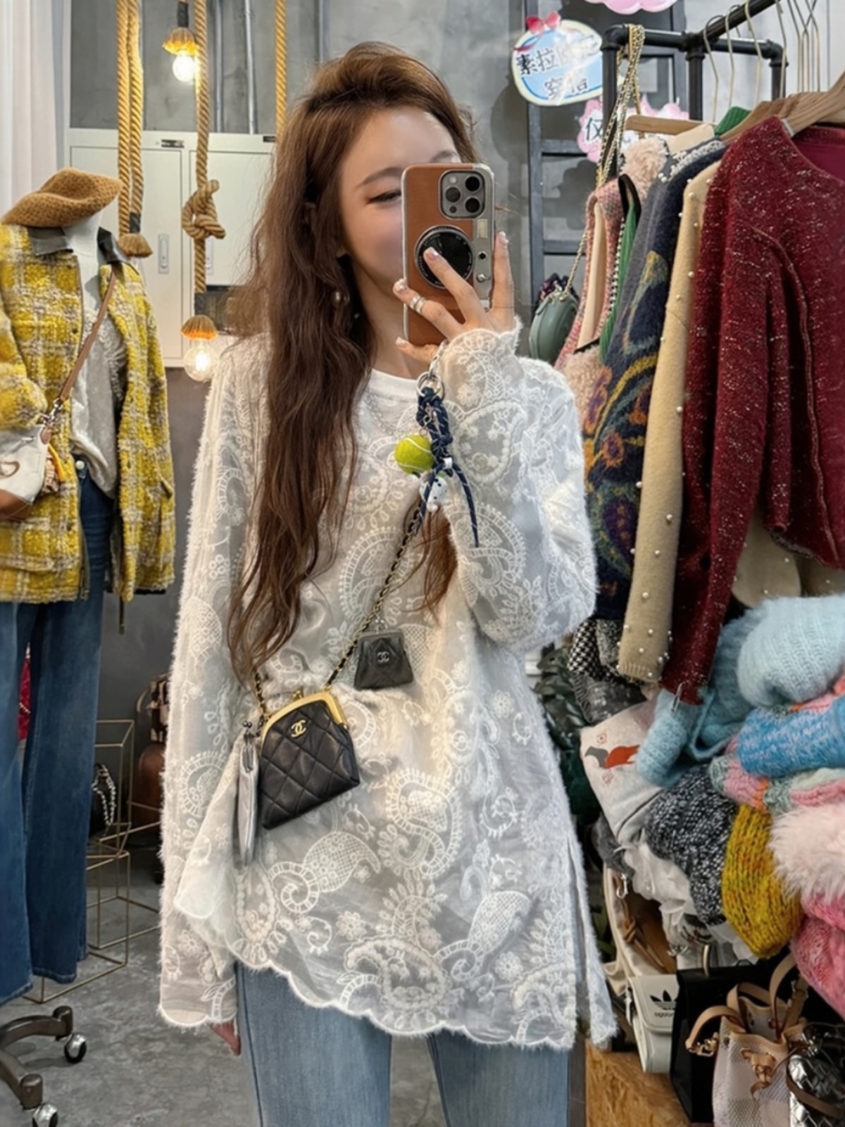 French-Style Heavy Jacquard Embroidered Lace Long Sleeve T-Shirt for Women - Unique Spring Collection Top French-Style Heavy Jacquard Embroidered Lace Long Sleeve T-Shirt for Women - Unique Spring Collection Top