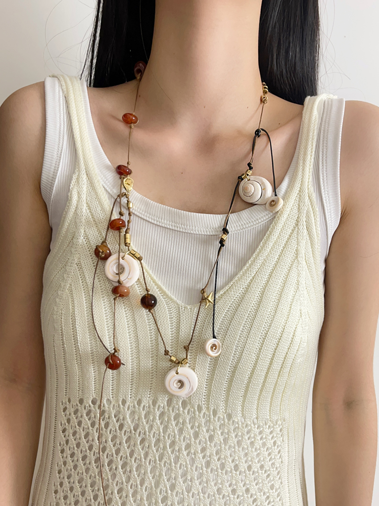 French-Style Light Luxury Retro Woven Tassel Long Necklace Waist Chain for Women - 2025 Layered Sweater Accessory French-Style Light Luxury Retro Woven Tassel Long Necklace Waist Chain for Women - 2025 Layered Sweater Accessory