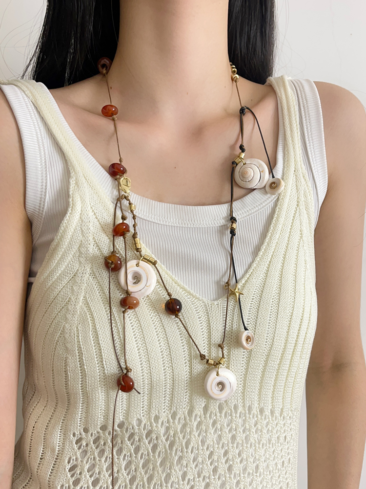 French-Style Light Luxury Retro Woven Tassel Long Necklace Waist Chain for Women - 2025 Layered Sweater Accessory