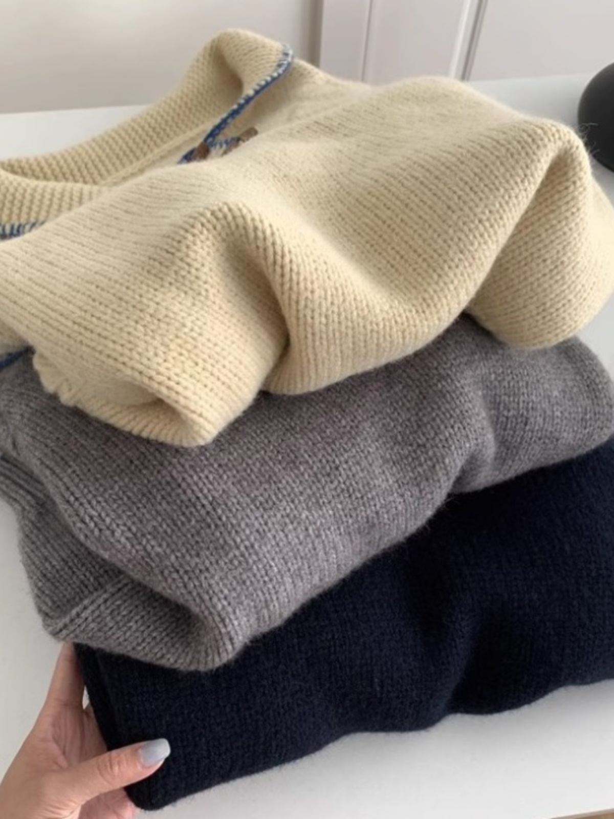 French Style Loose Fit Pullover Sweater with Horn Buttons for Women - Soft Cozy Autumn Winter Fashion French Style Loose Fit Pullover Sweater with Horn Buttons for Women - Soft Cozy Autumn Winter Fashion