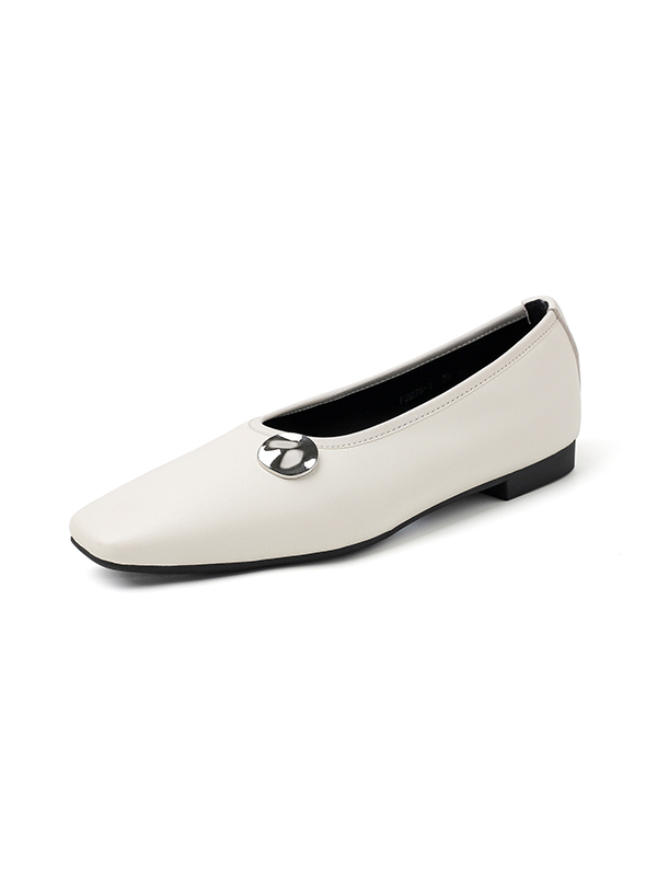 French-Style Sheepskin Square-Toe Flats for Women, Ultra-Soft Comfort Loafers with Metal Buckle, Perfect for Spring and Autumn French-Style Sheepskin Square-Toe Flats for Women, Ultra-Soft Comfort Loafers with Metal Buckle, Perfect for Spring and Autumn