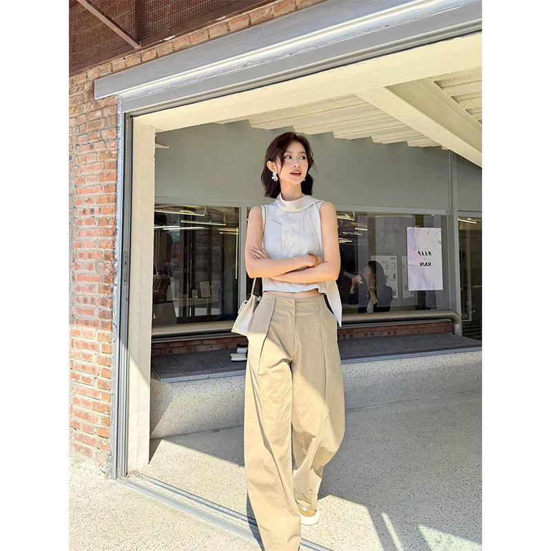 French Vintage Flowing Ribbon Sleeveless Knitted Vest - Versatile Women's Summer Top with 90s Style Charm