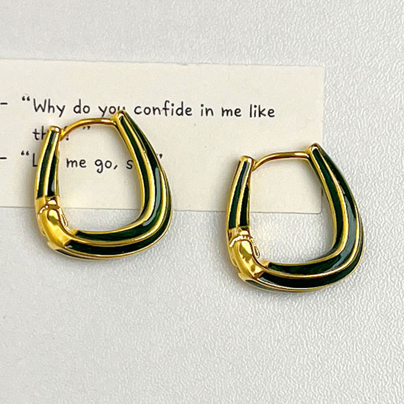 French Vintage Melard Enamel Drip Glaze High-End Ear Clip Earrings - Unique Elegant Design for Women, Timeless Chic Accessory French Vintage Melard Enamel Drip Glaze High-End Ear Clip Earrings - Unique Elegant Design for Women, Timeless Chic Accessory