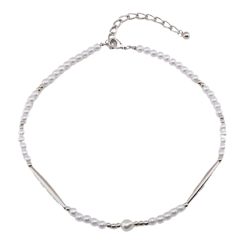 French Vintage Metal Bamboo Joint Pearl Necklace for Women - High-End Layered Clavicle Chain for Autumn/Winter 2025 French Vintage Metal Bamboo Joint Pearl Necklace for Women - High-End Layered Clavicle Chain for Autumn/Winter 2025