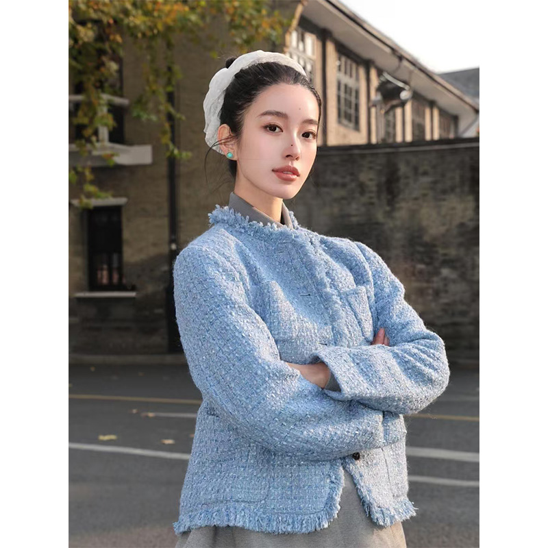 French Vintage Round Neck Cardigan for Women - Short Wool Coat with Small Fragrant Wind Temperament - Chic 90s Style Outerwear French Vintage Round Neck Cardigan for Women - Short Wool Coat with Small Fragrant Wind Temperament - Chic 90s Style Outerwear