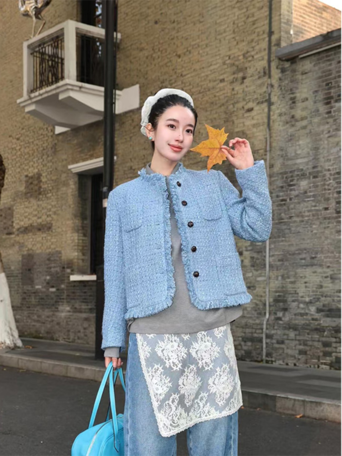 French Vintage Round Neck Cardigan for Women - Short Wool Coat with Small Fragrant Wind Temperament - Chic 90s Style Outerwear French Vintage Round Neck Cardigan for Women - Short Wool Coat with Small Fragrant Wind Temperament - Chic 90s Style Outerwear