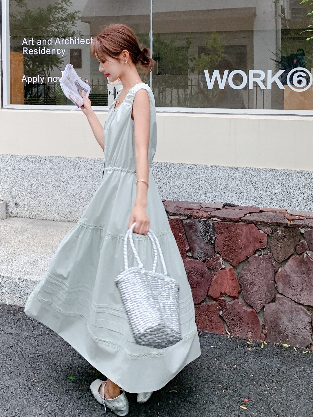 French Vintage Sleeveless Dress for Women - Solid Color Elegant Slim Long Dress for Summer 2025