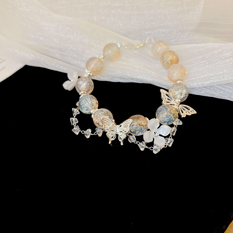 Fresh Floral Butterfly Glass Bead Bracelet - Chic 2025 Versatile Accessory for a High-End Look Fresh Floral Butterfly Glass Bead Bracelet - Chic 2025 Versatile Accessory for a High-End Look