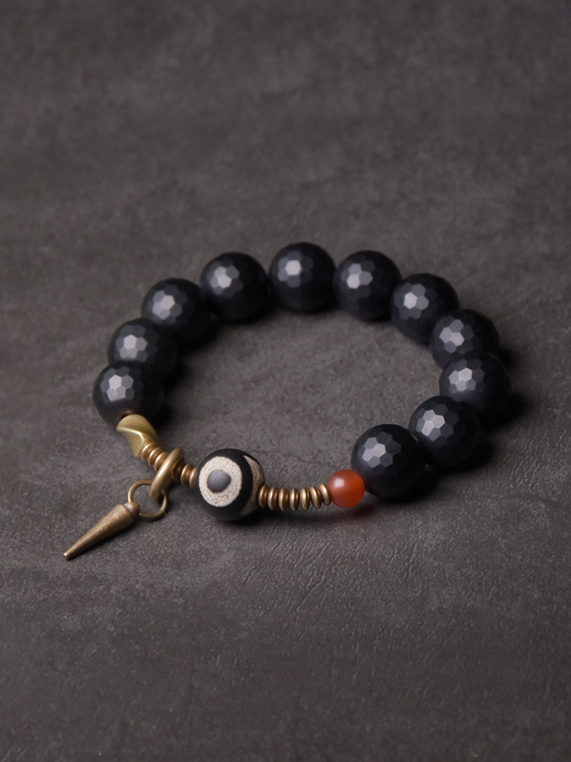 Frosted Agate Bead Bracelet for Women & Men - Simple Retro Versatile Jewelry Accessory, Trendy Fashion Statement