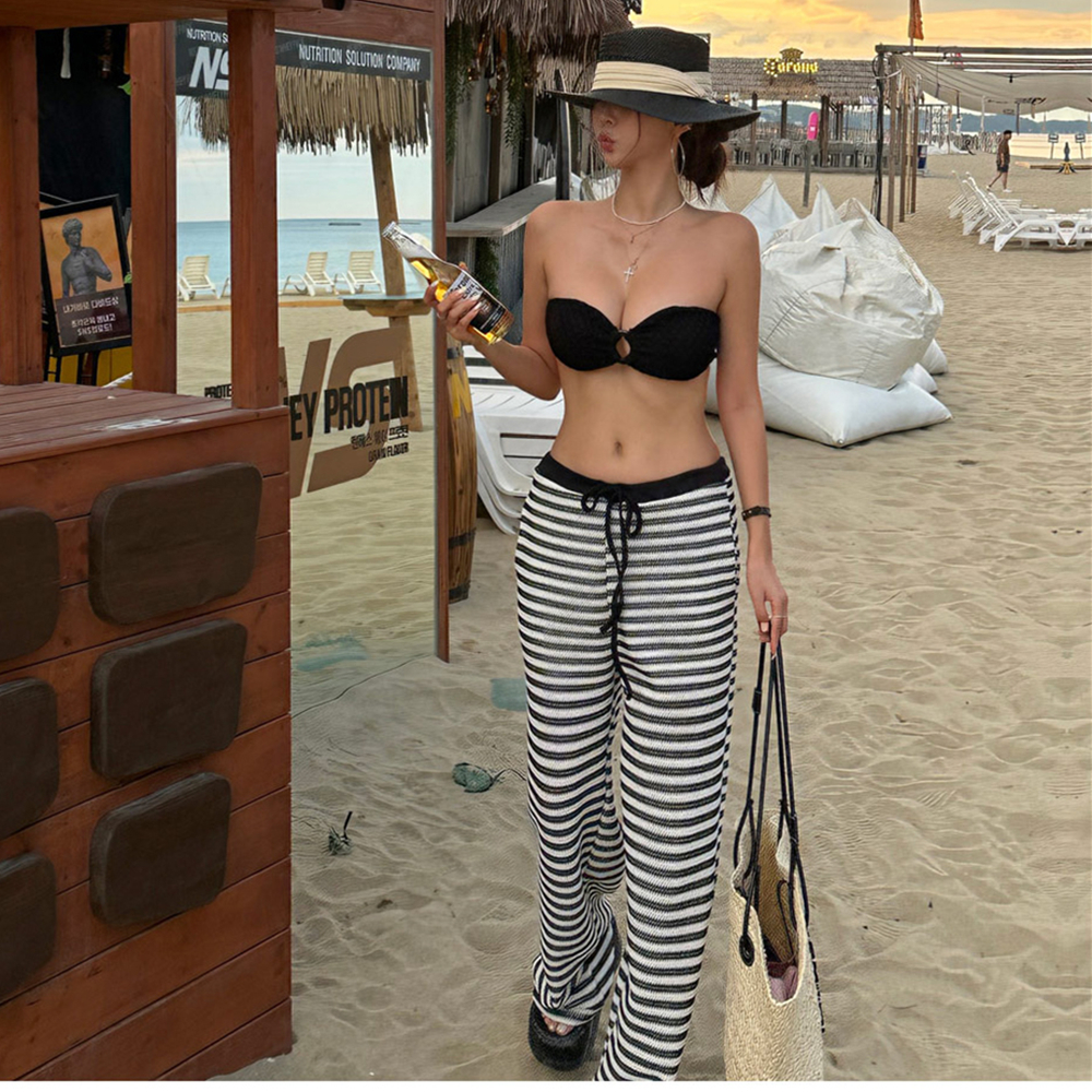 Gathered Bikini Swimsuit for Women - Flattering Design for All Bust Sizes, European & American Vacation Swimwear