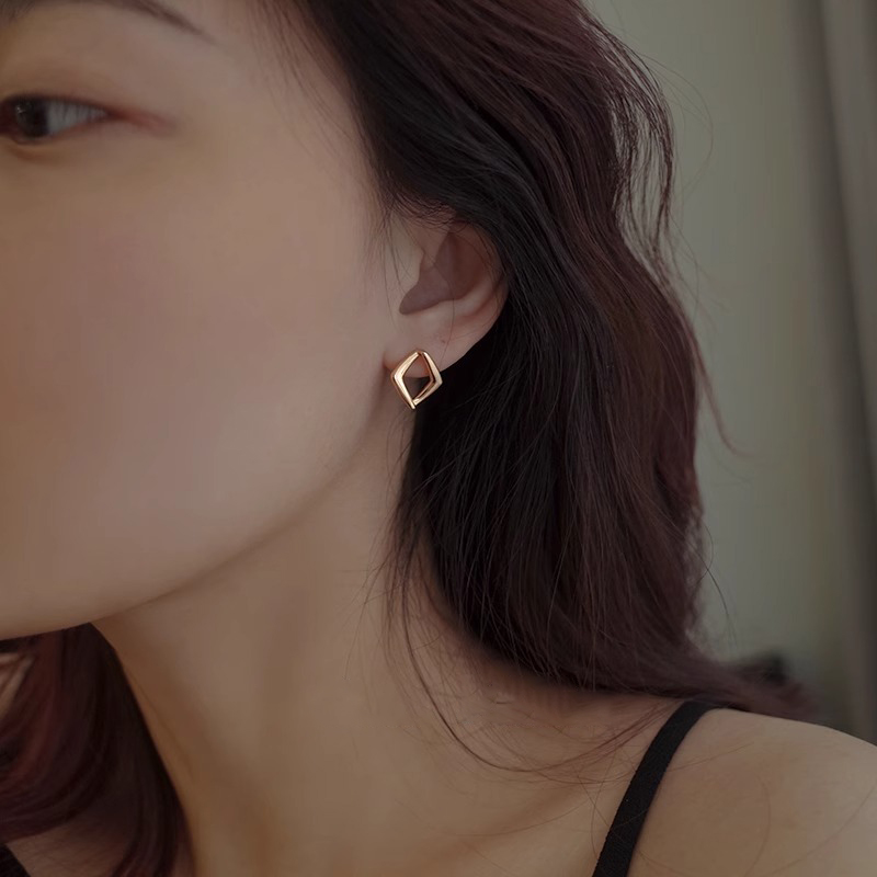 Geometric Diamond Design Earrings for Women - Niche Cool Style, Trendy New Year Accessories Geometric Diamond Design Earrings for Women - Niche Cool Style, Trendy New Year Accessories