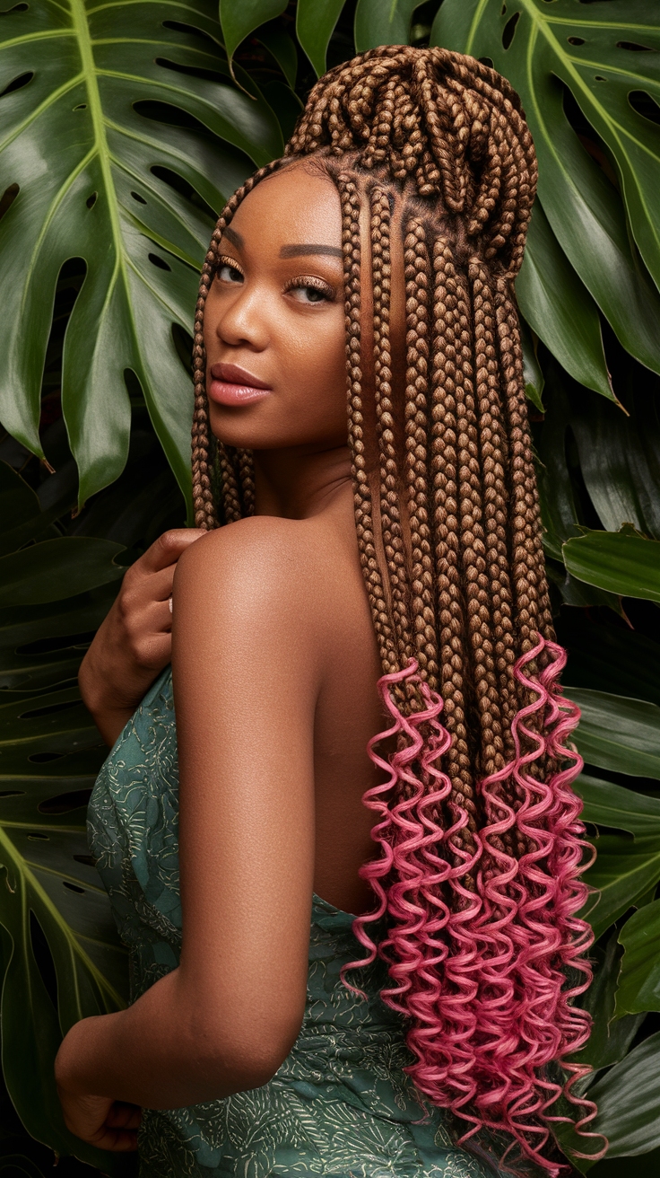 Goddess Twist Braids with Curls for a Stunning Look outfit idea