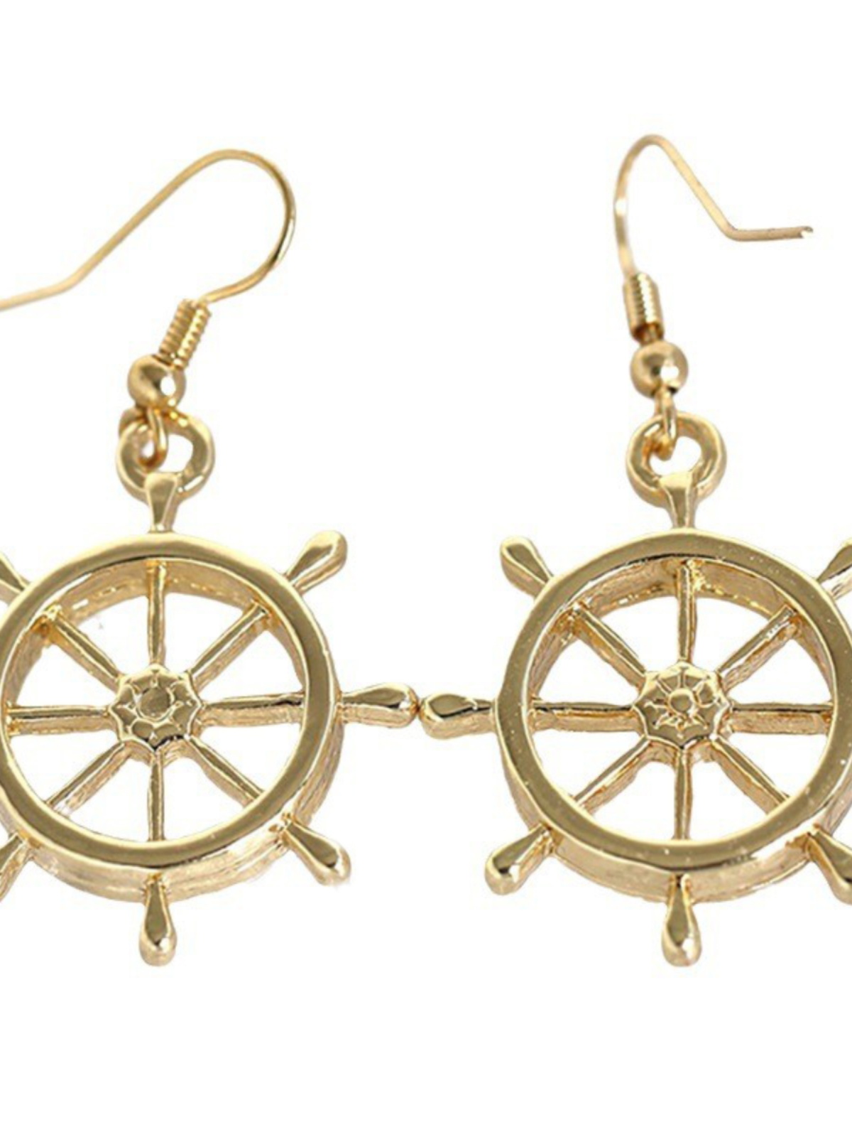 Gold Hollow Round Square Plate Earrings for Graduation, Birthday Gifts, Classmate Celebrations, Stylish Steering Wheel Design Gold Hollow Round Square Plate Earrings for Graduation, Birthday Gifts, Classmate Celebrations, Stylish Steering Wheel Design