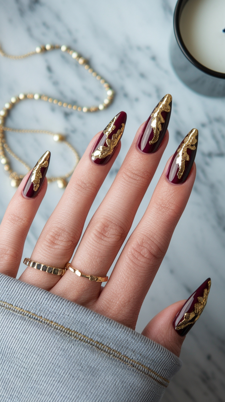 gold foil nail designs