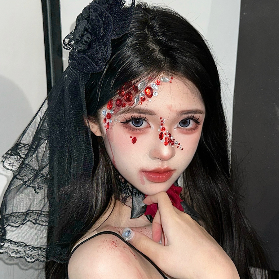 Gothic Lace Veil Hairpin and Eye Mask Set - Halloween Lolita Cosplay Accessories with Rose Bell Necklace for Girls Gothic Lace Veil Hairpin and Eye Mask Set - Halloween Lolita Cosplay Accessories with Rose Bell Necklace for Girls