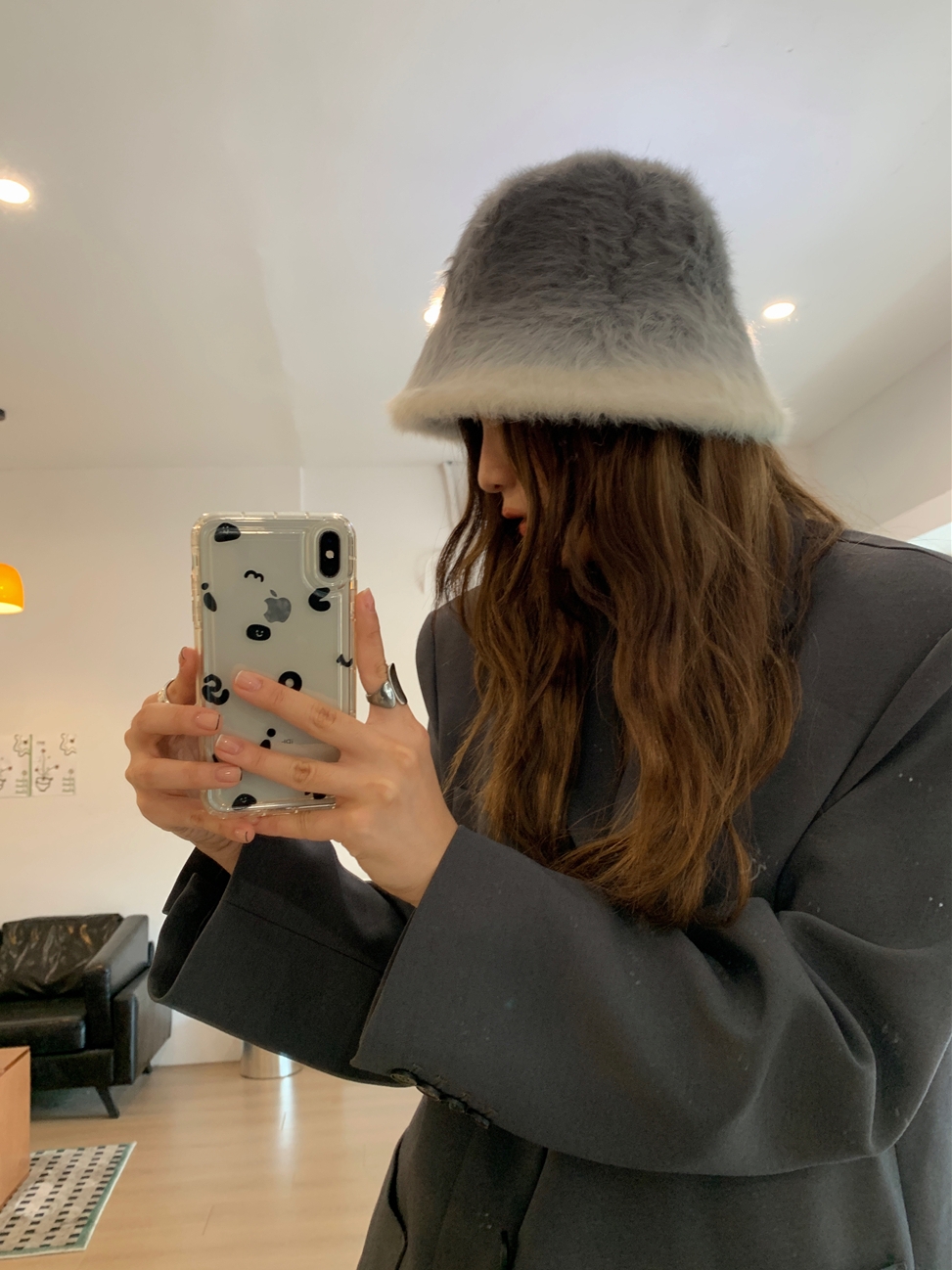 Gradient Color Rabbit Fur Bucket Hat for Women - Warm Versatile Fisherman Cap for Autumn and Winter, Trendy Ins-Style Fashion Gradient Color Rabbit Fur Bucket Hat for Women - Warm Versatile Fisherman Cap for Autumn and Winter, Trendy Ins-Style Fashion
