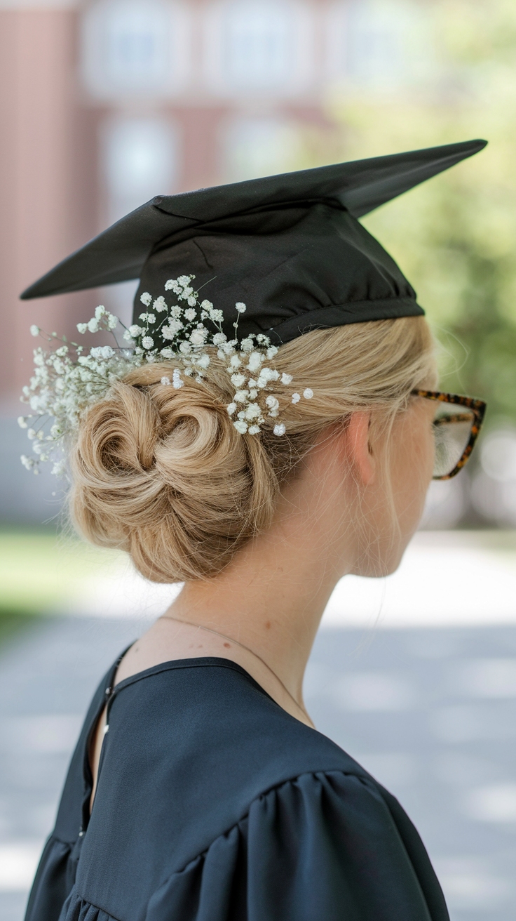 graduation hairstyles with cap outfit idea