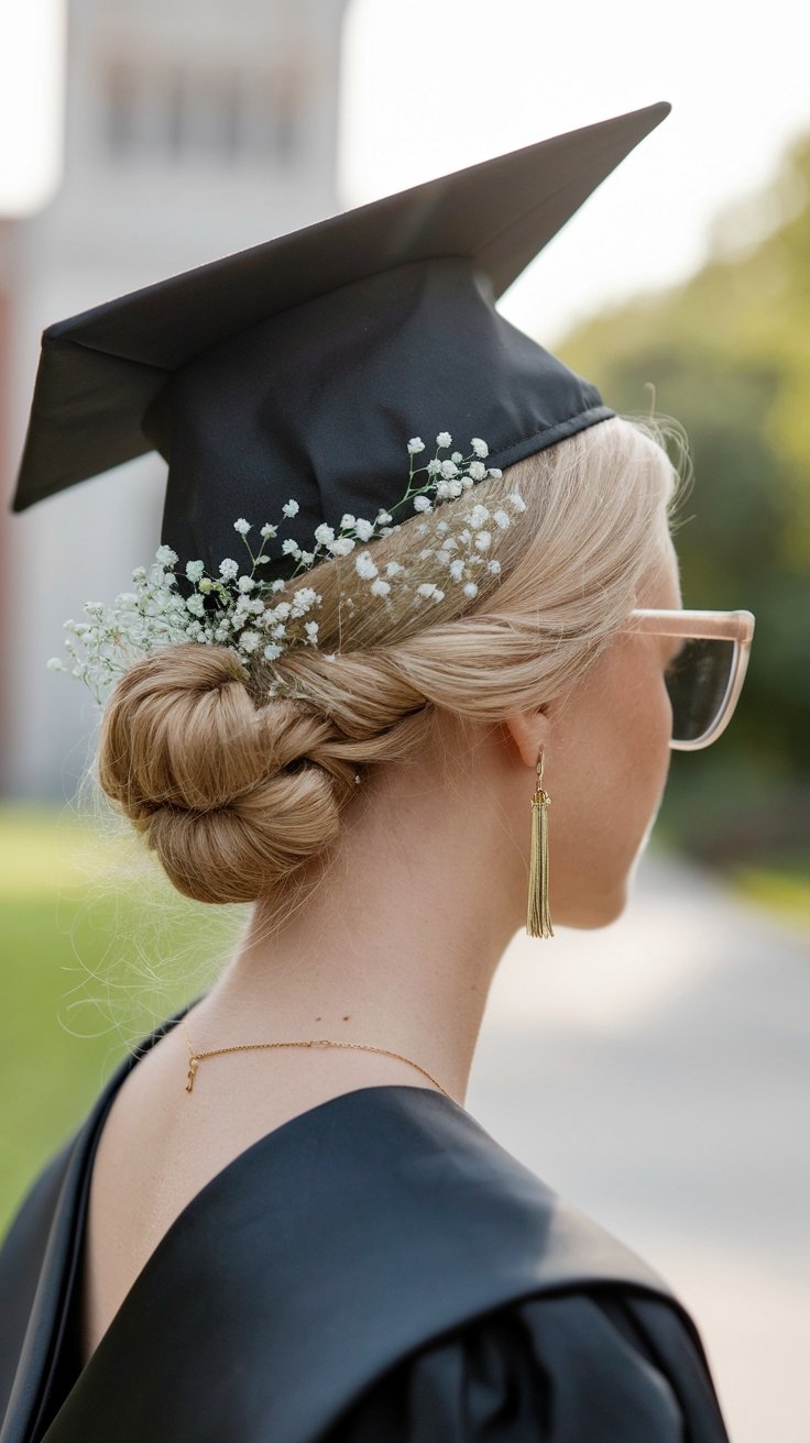 graduation hairstyles with cap