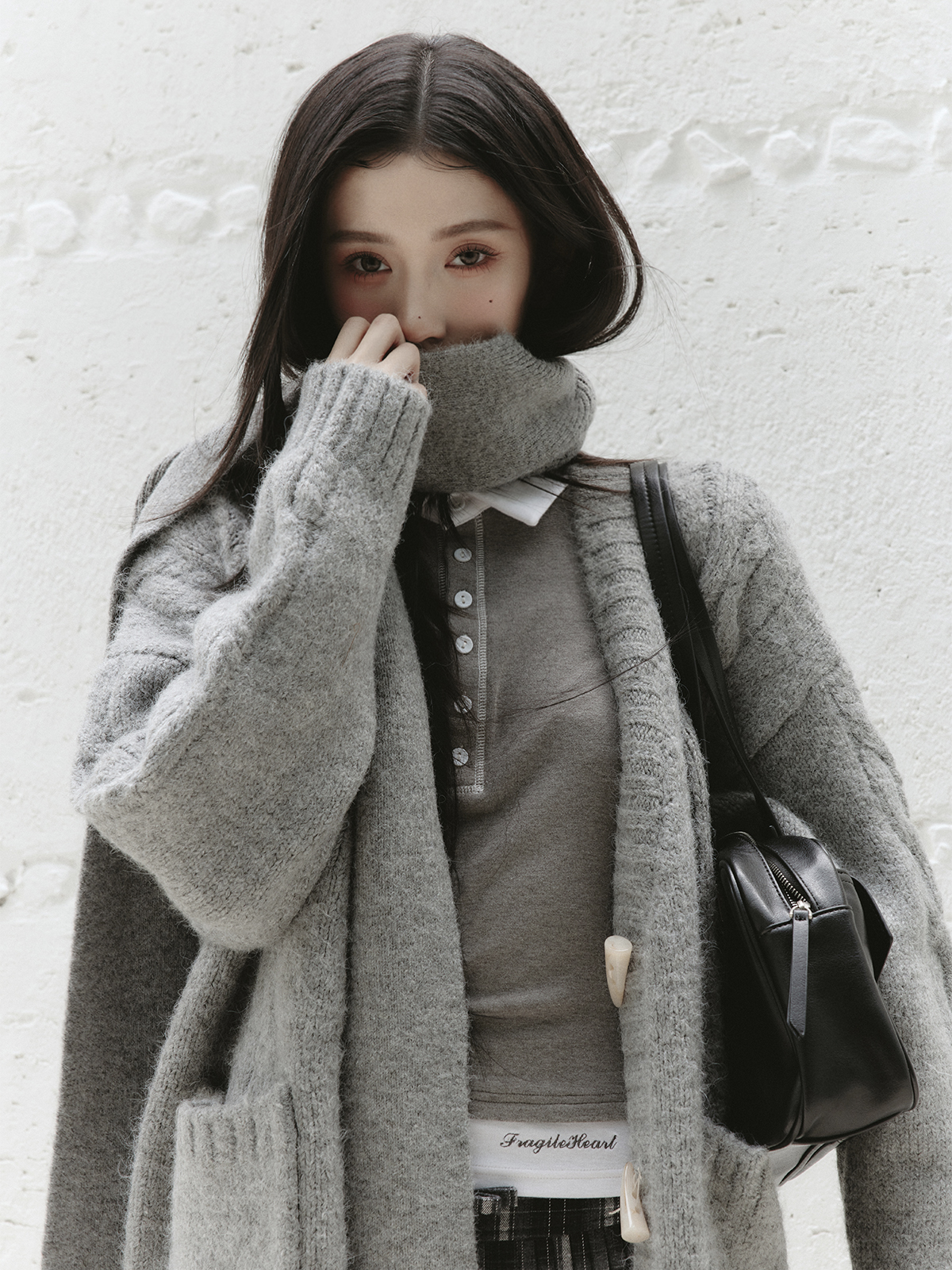 Gray Knitted Cardigan for Spring/Summer - Versatile College Style with Intellectual Design, Perfect for 90s and Y2K Fashion Enthusiasts Gray Knitted Cardigan for Spring/Summer - Versatile College Style with Intellectual Design, Perfect for 90s and Y2K Fashion Enthusiasts