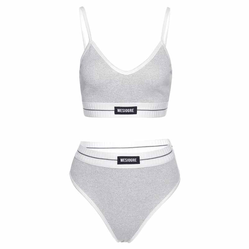 Gray Sports Bra Set for Women - Versatile Trendy Padded Camisole for Jazz Dance & Activewear