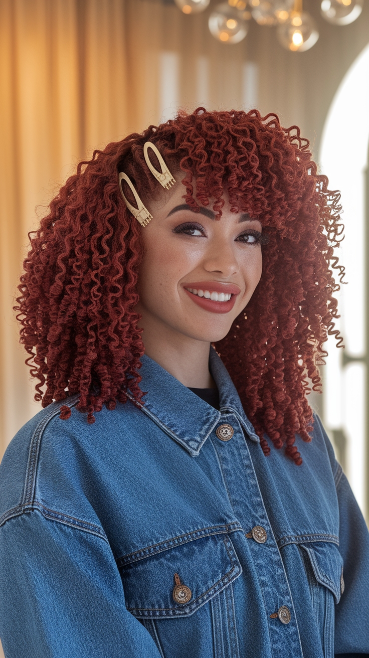 hair colour for curly hair outfit idea