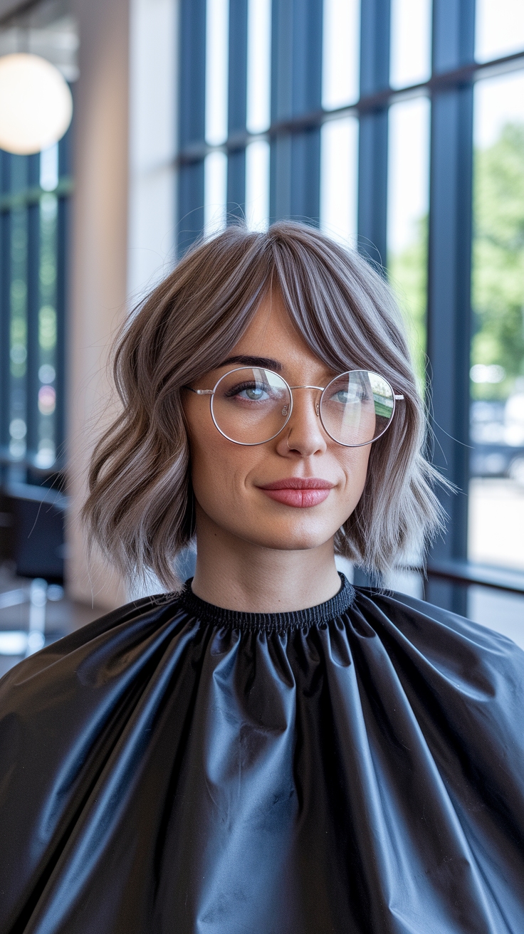 hair cut for medium hair outfit idea