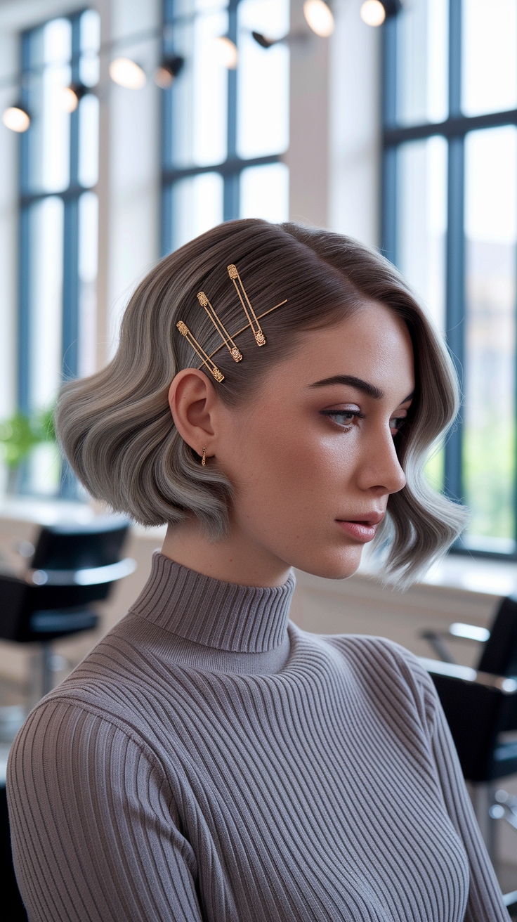 hair do for short hair outfit idea