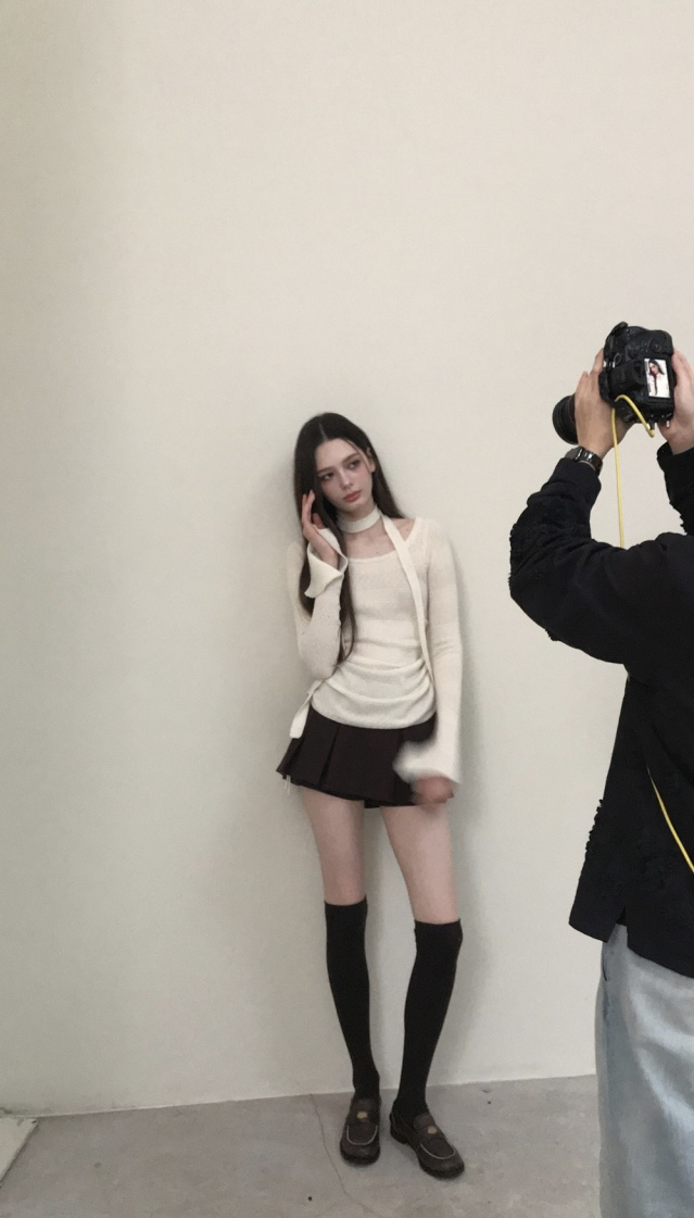 Halter Neck Knitted Shirt for Women - Diagonal Shoulder Design, Early Spring Style, Chic & Trendy Fashion Essential Halter Neck Knitted Shirt for Women - Diagonal Shoulder Design, Early Spring Style, Chic & Trendy Fashion Essential