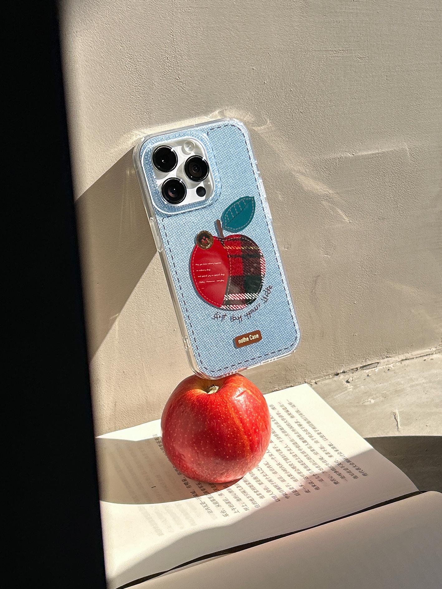 Hand-Painted Double-Layer IMD Phone Case for iPhone 16 Pro Max - Autumn Winter Red Apple Design, Original Protective Cover Hand-Painted Double-Layer IMD Phone Case for iPhone 16 Pro Max - Autumn Winter Red Apple Design, Original Protective Cover