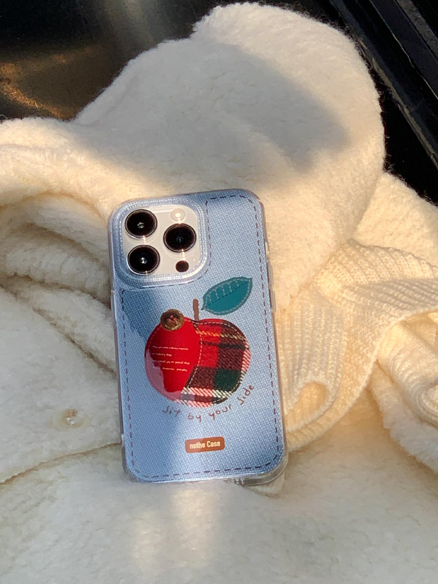 Hand-Painted Double-Layer IMD Phone Case for iPhone 16 Pro Max - Autumn Winter Red Apple Design, Original Protective Cover Hand-Painted Double-Layer IMD Phone Case for iPhone 16 Pro Max - Autumn Winter Red Apple Design, Original Protective Cover