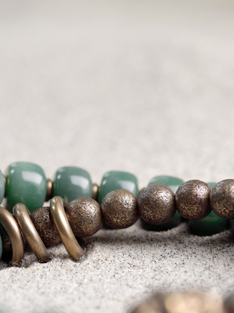 Handmade Antique Bronze Green Shadow Bodhi Root Double-Layer Bracelet for Men & Women - Retro Unisex Jewelry Handmade Antique Bronze Green Shadow Bodhi Root Double-Layer Bracelet for Men & Women - Retro Unisex Jewelry