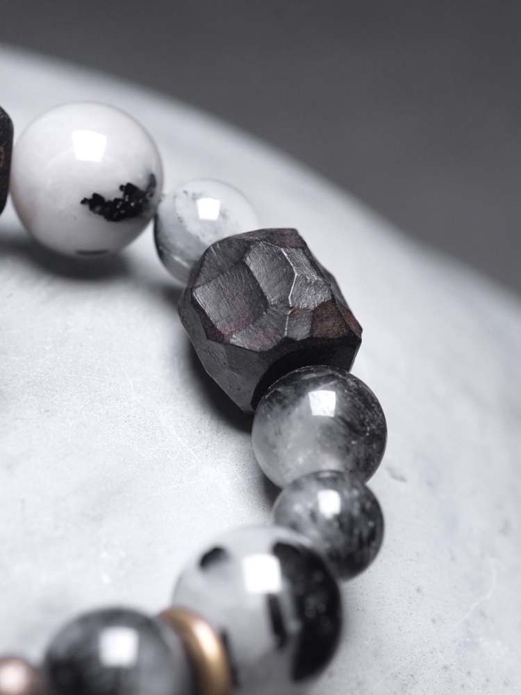 Handmade Black Tourmaline and Ebony Bracelet for Men - Vintage Trendy Versatile Accessory for Y2K and 90s Style Fashion Handmade Black Tourmaline and Ebony Bracelet for Men - Vintage Trendy Versatile Accessory for Y2K and 90s Style Fashion